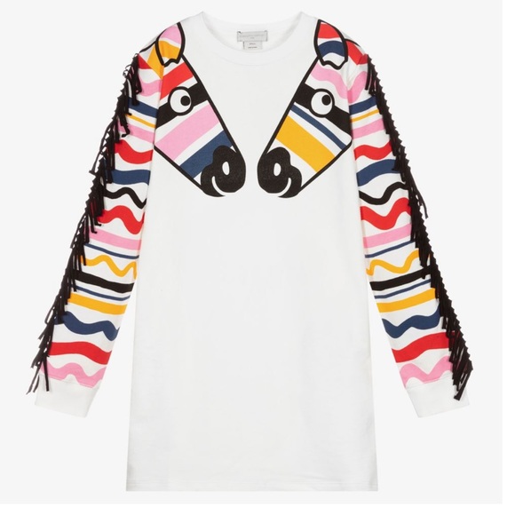 STELLA MCCARTNEY KIDS
TEEN GIRLS WHITE COTTON DRESS horse 🐴 with pockets sz 14 - Picture 1 of 8